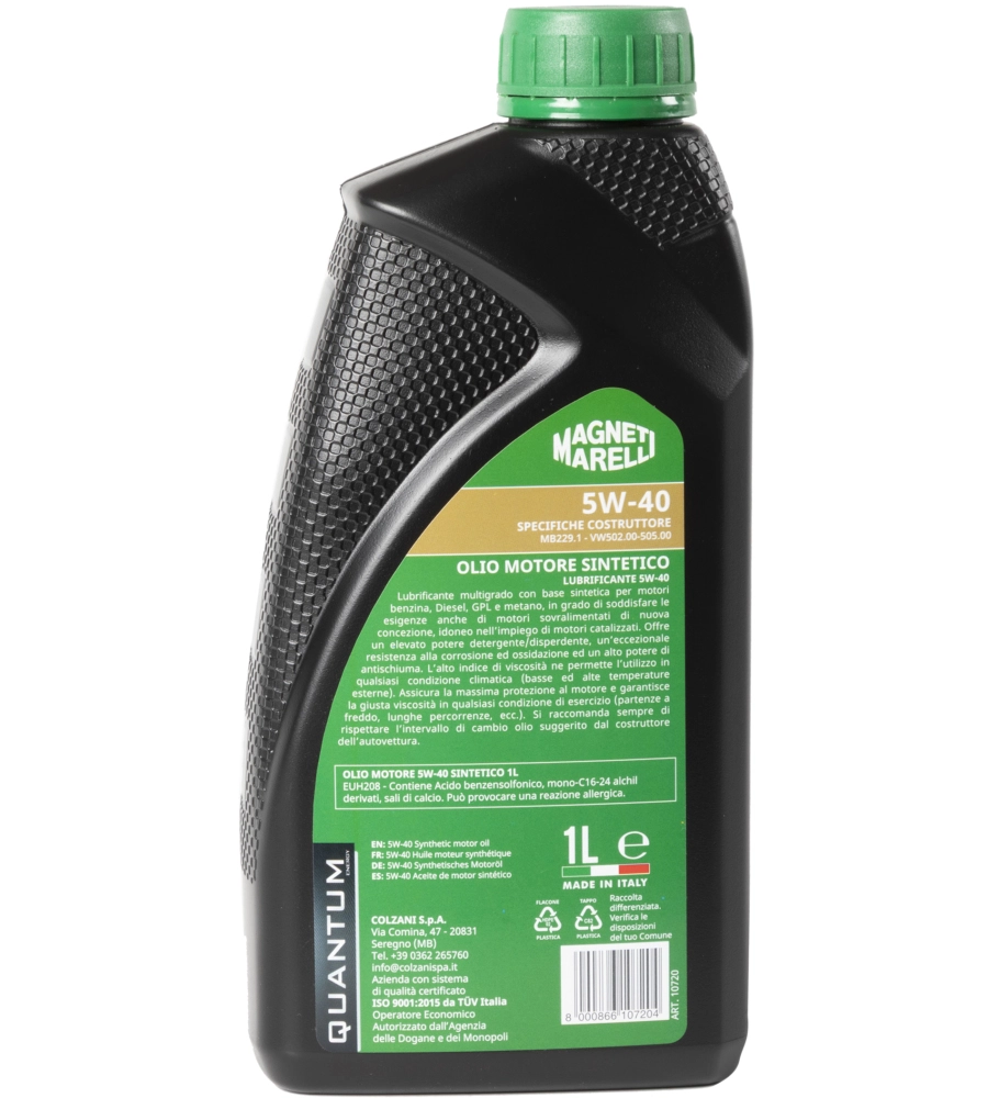 Olio lubrificante magneti marelli "5w-40" sintetico, 1 litro